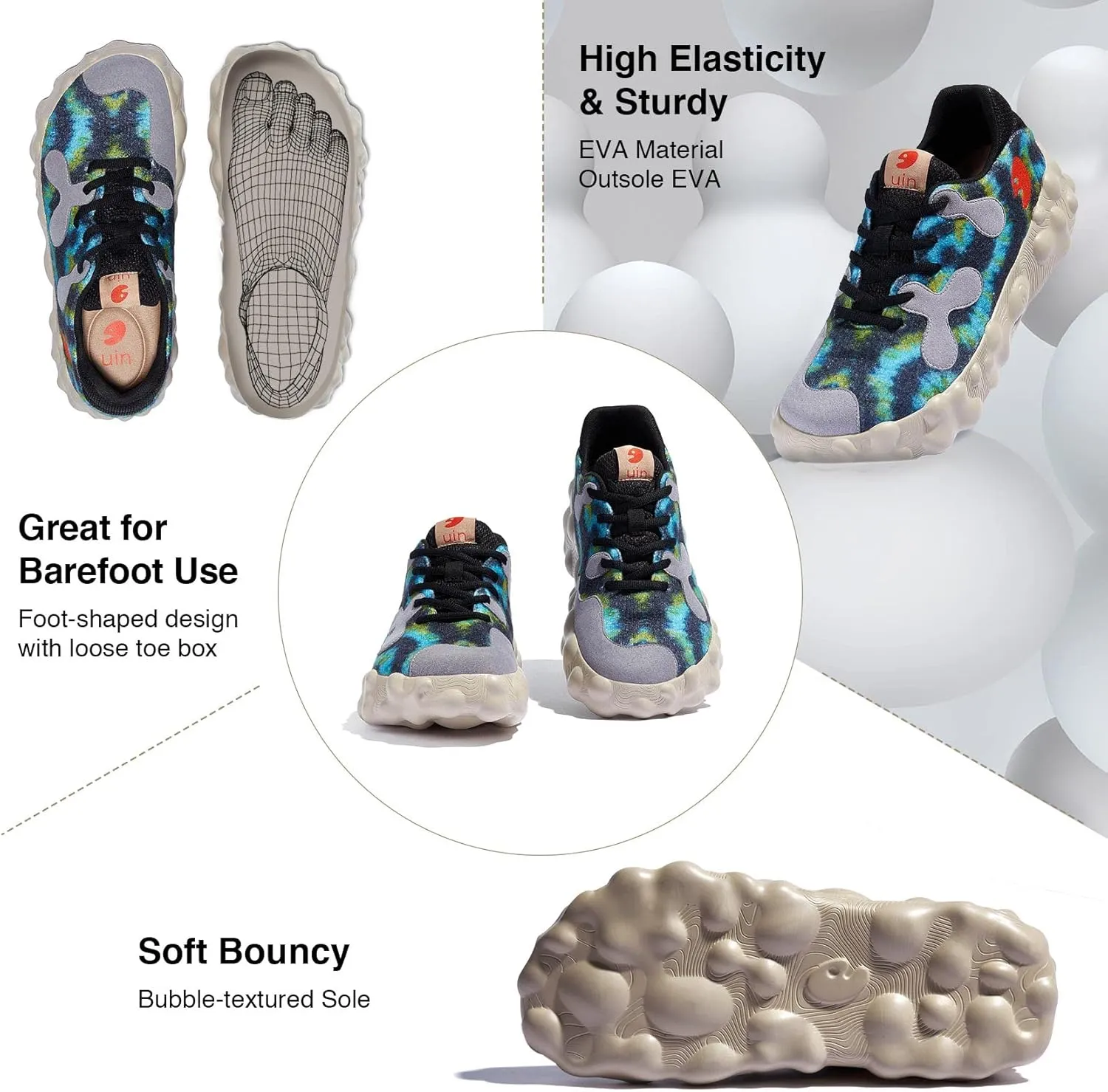 UIN Men's Walking Travel Shoes Slip On Casual Lightweight Wide Toe Chunky Fashion Sneaker FiguerasⅠ