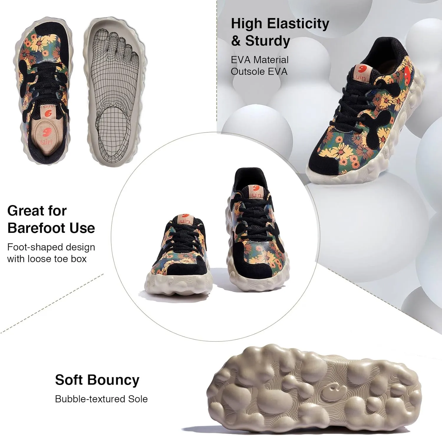 UIN Men's Walking Travel Shoes Slip On Casual Lightweight Wide Toe Chunky Fashion Sneaker FiguerasⅠ