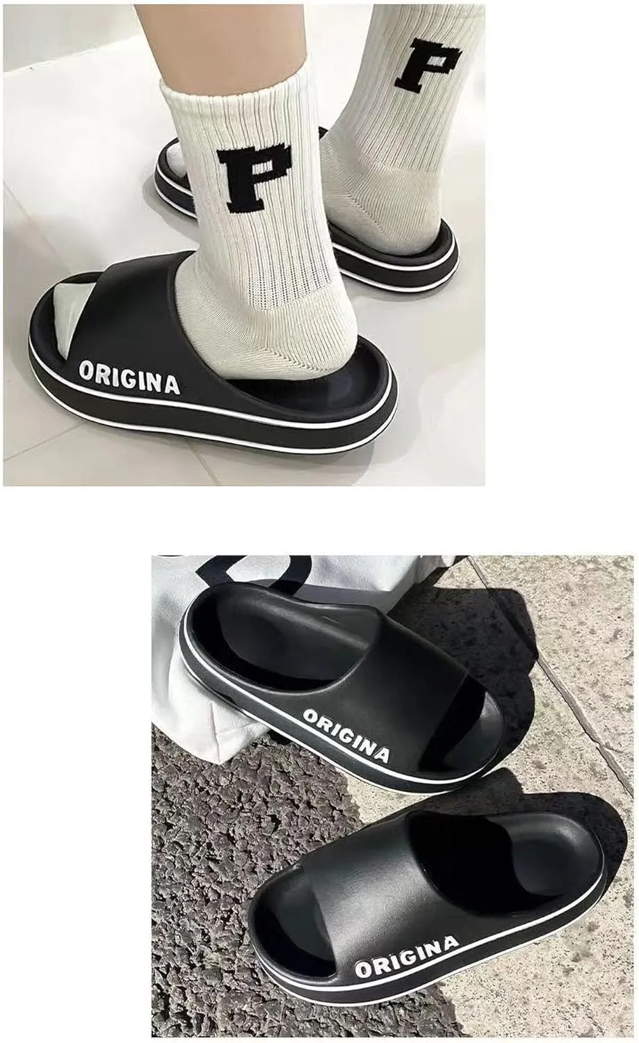 Unisex-Adult Slide Sandals Soft Shower Shoes Non Slip Bathroom Slippers Lightweight Pool Slippers