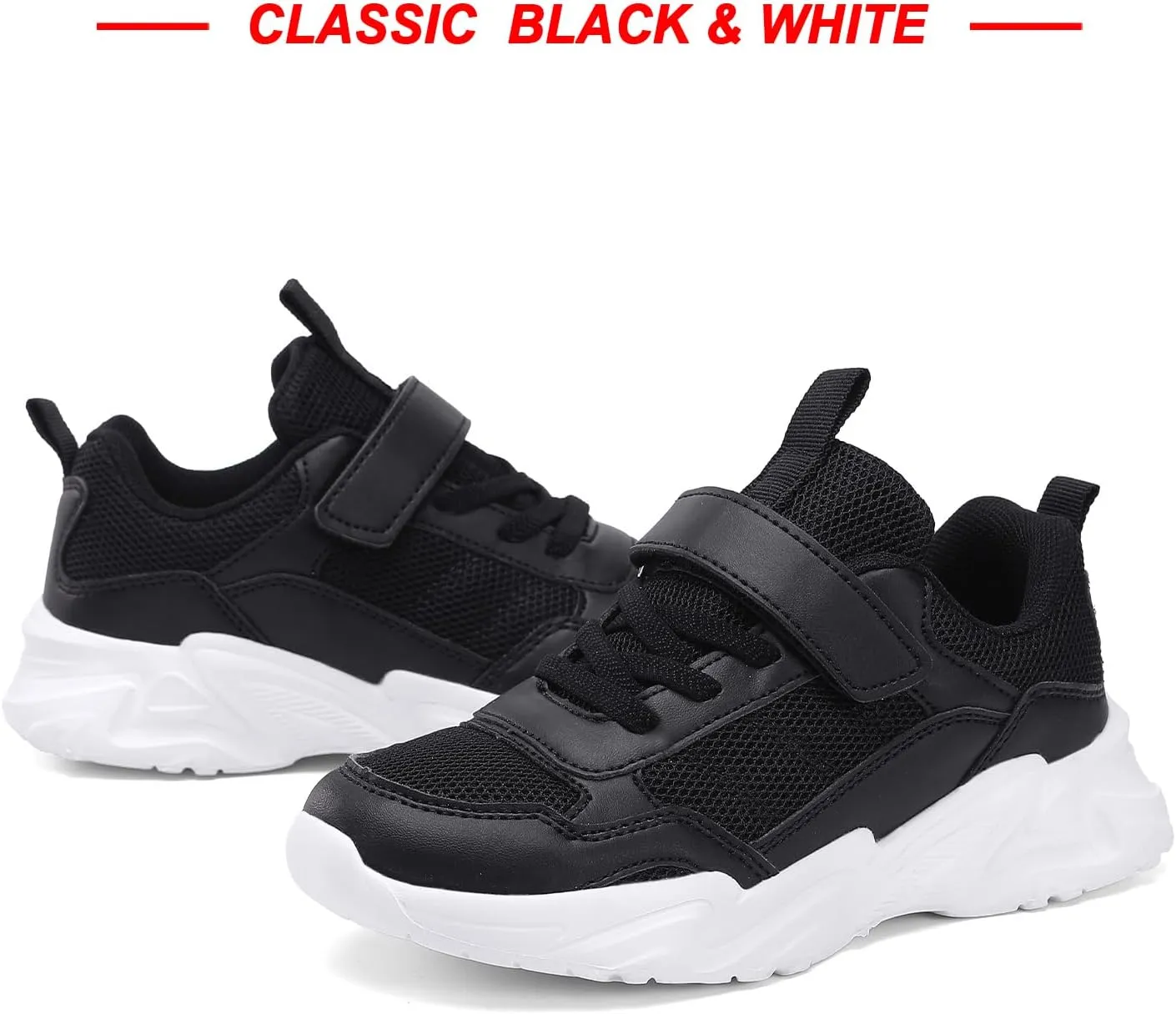 Unisex-Child White Tennis Shoes Breathable Sneakers for Boys Girls Lightweight Running Shoes Kids Toddler/Little Kid/Big Kid Gym Footwear