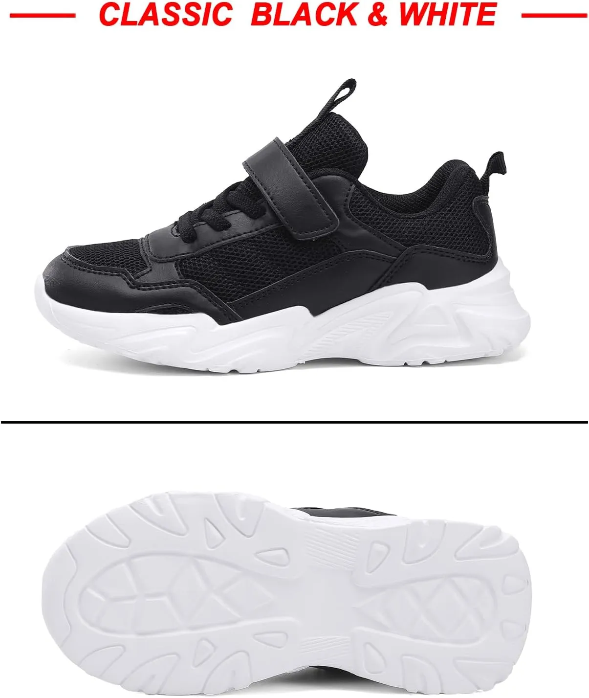 Unisex-Child White Tennis Shoes Breathable Sneakers for Boys Girls Lightweight Running Shoes Kids Toddler/Little Kid/Big Kid Gym Footwear