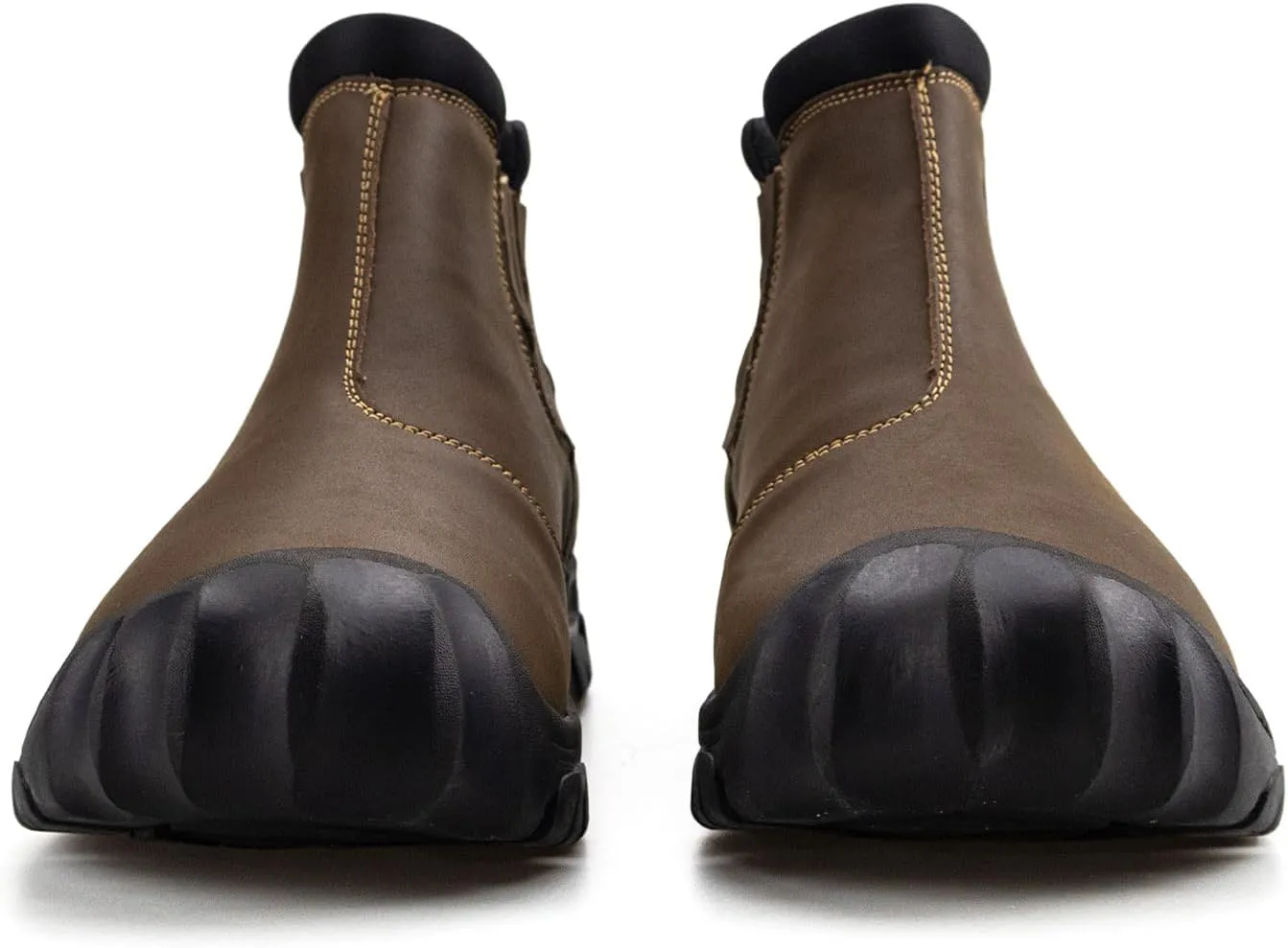 UPIShi Men's Waterproof Work Slip On Snow Boot Leather Outdoor Walking Hiking Casual Shoes