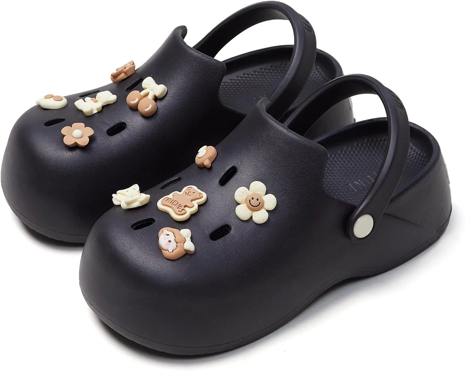 utune Women Platform Clogs with Strap Cute Summer Garden Shoes Ladies Beach Pool Sandals Thick Sole House Slippers Lightweight Non Slip