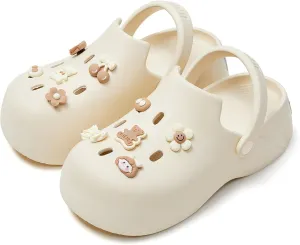 utune Women Platform Clogs with Strap Cute Summer Garden Shoes Ladies Beach Pool Sandals Thick Sole House Slippers Lightweight Non Slip