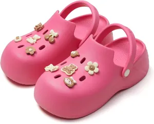 utune Women Platform Clogs with Strap Cute Summer Garden Shoes Ladies Beach Pool Sandals Thick Sole House Slippers Lightweight Non Slip