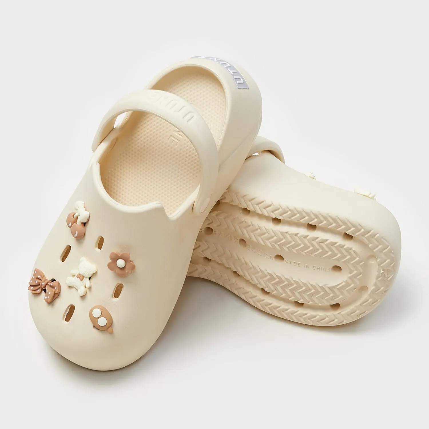 utune Women Platform Clogs with Strap Cute Summer Garden Shoes Ladies Beach Pool Sandals Thick Sole House Slippers Lightweight Non Slip