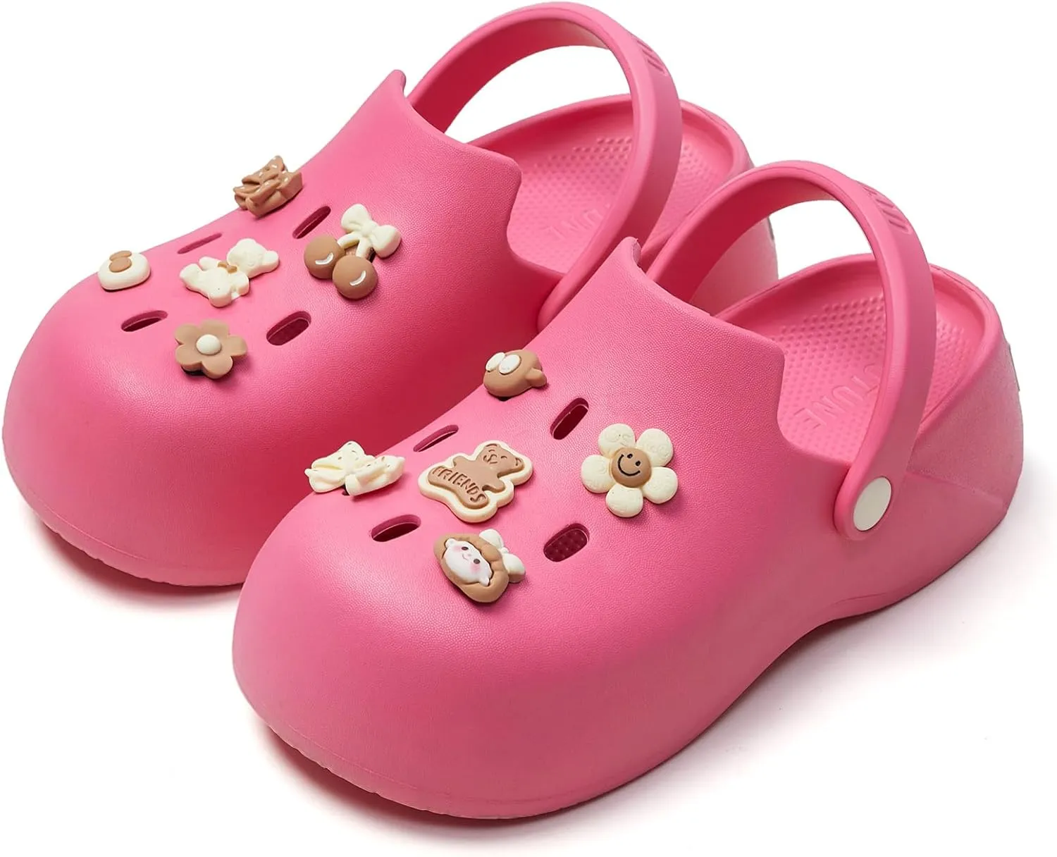 utune Women Platform Clogs with Strap Cute Summer Garden Shoes Ladies Beach Pool Sandals Thick Sole House Slippers Lightweight Non Slip