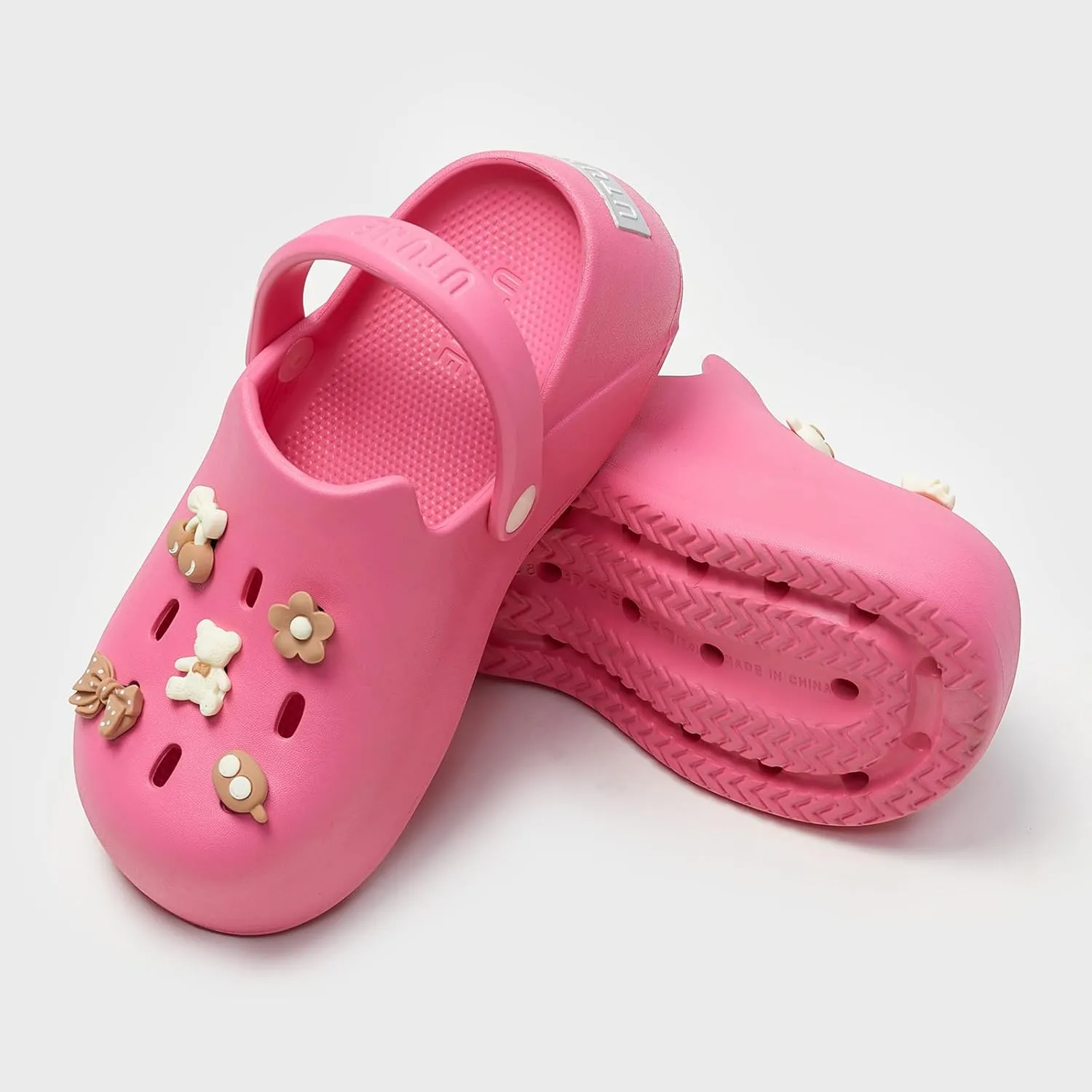 utune Women Platform Clogs with Strap Cute Summer Garden Shoes Ladies Beach Pool Sandals Thick Sole House Slippers Lightweight Non Slip