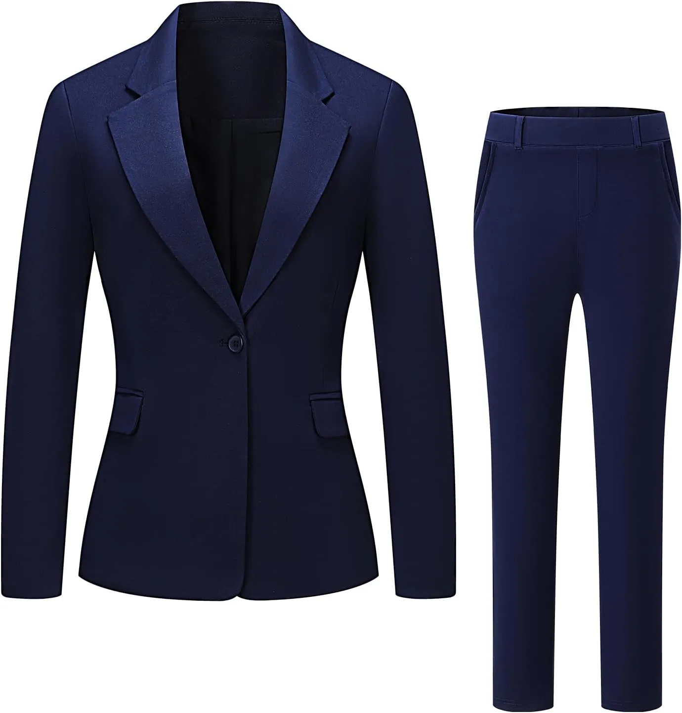 V VOCNI Women's Suits 2 Piece Set Office Business One Button Slim Fit Blazer Pants Suit Set Dressy Casual Workwear Outfits