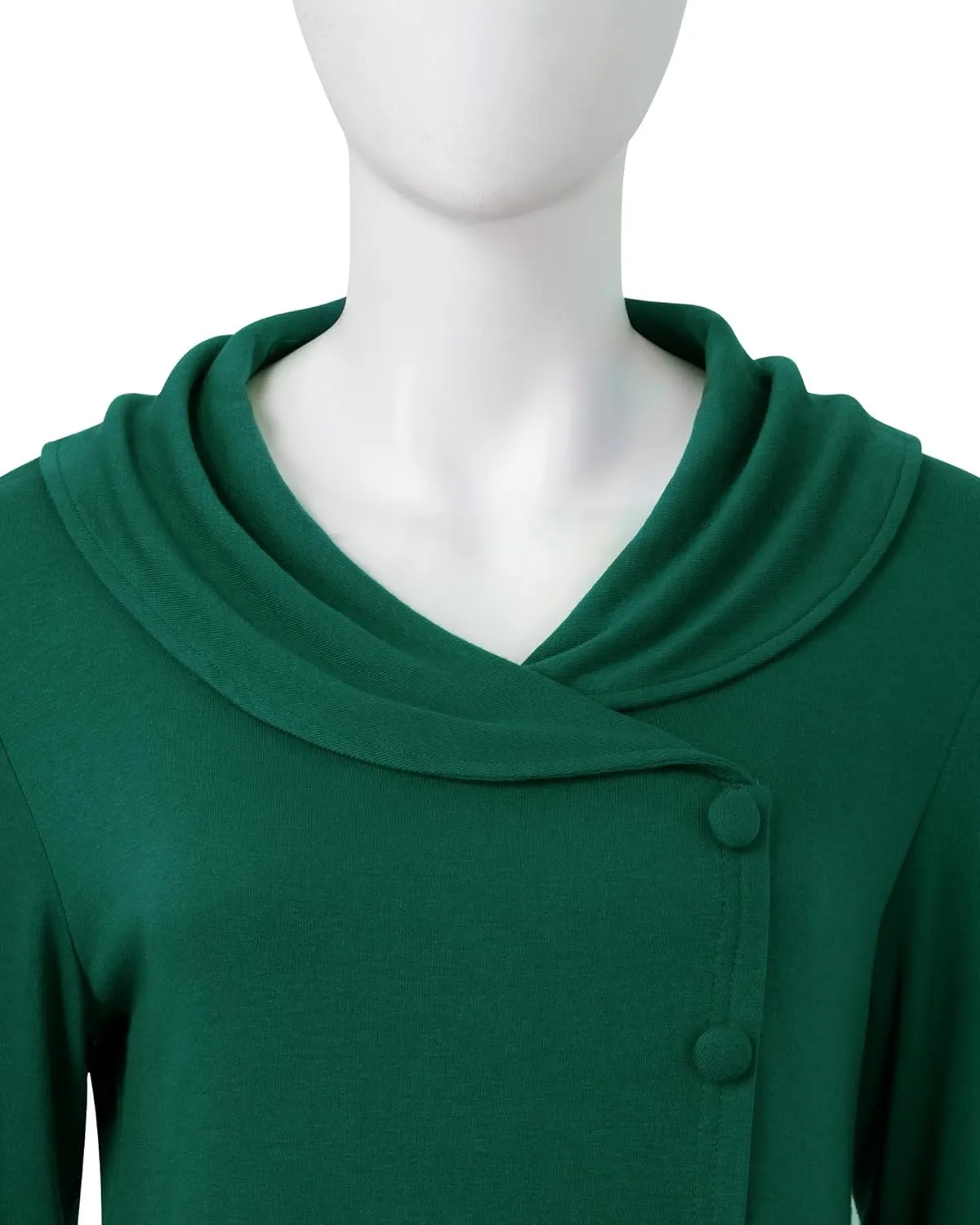 VALOLIA Womens Long Sleeve Tops Fall Winter Buttons Side Tulip Hem Lapel Pullover Sweatshirt
