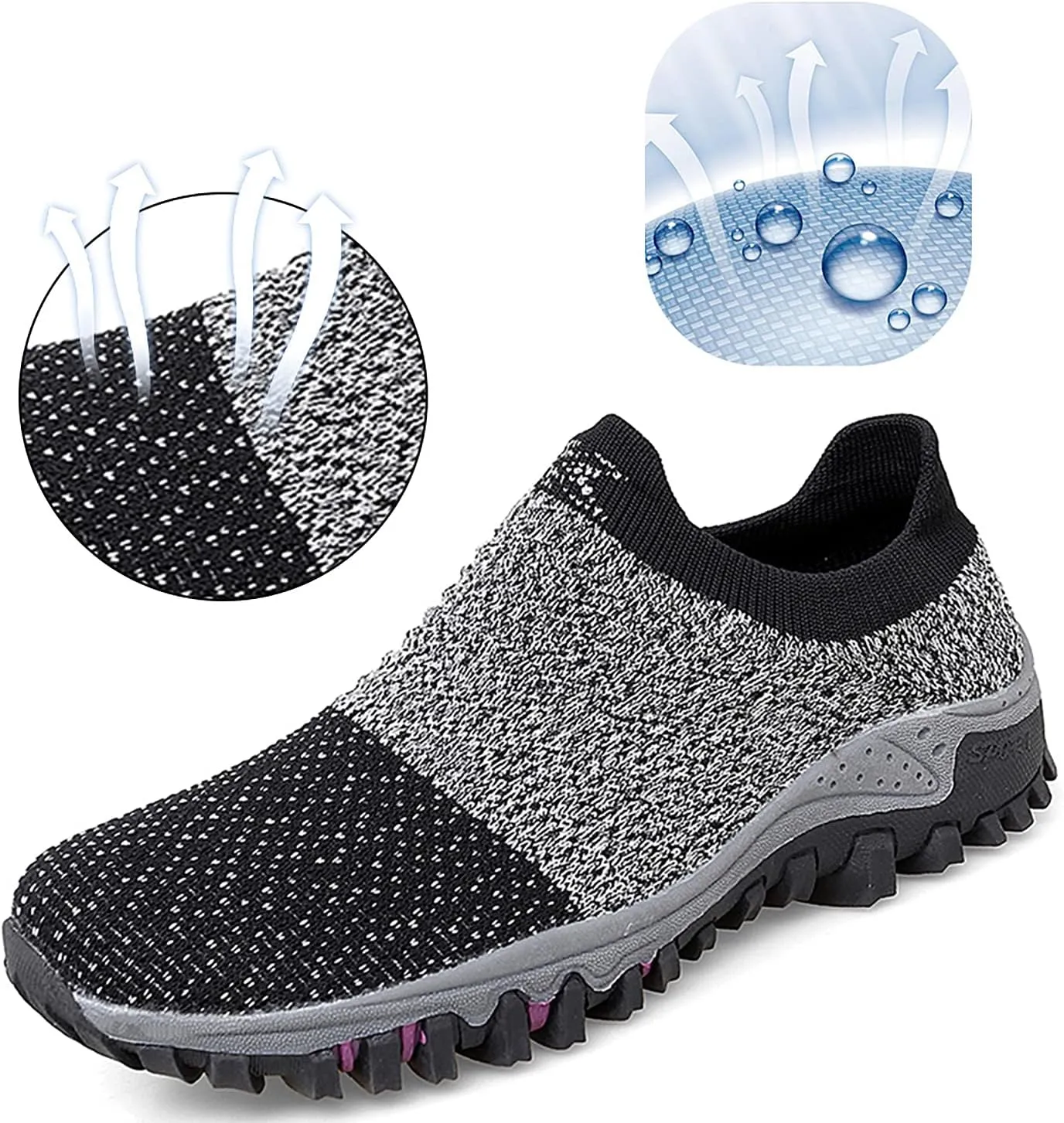 varskarc Women's Walking Shoes Slip on Sock Sneakers Non-Slip Breathe Running Shoes Lightweight Comfortable Casual Athletic Shoes