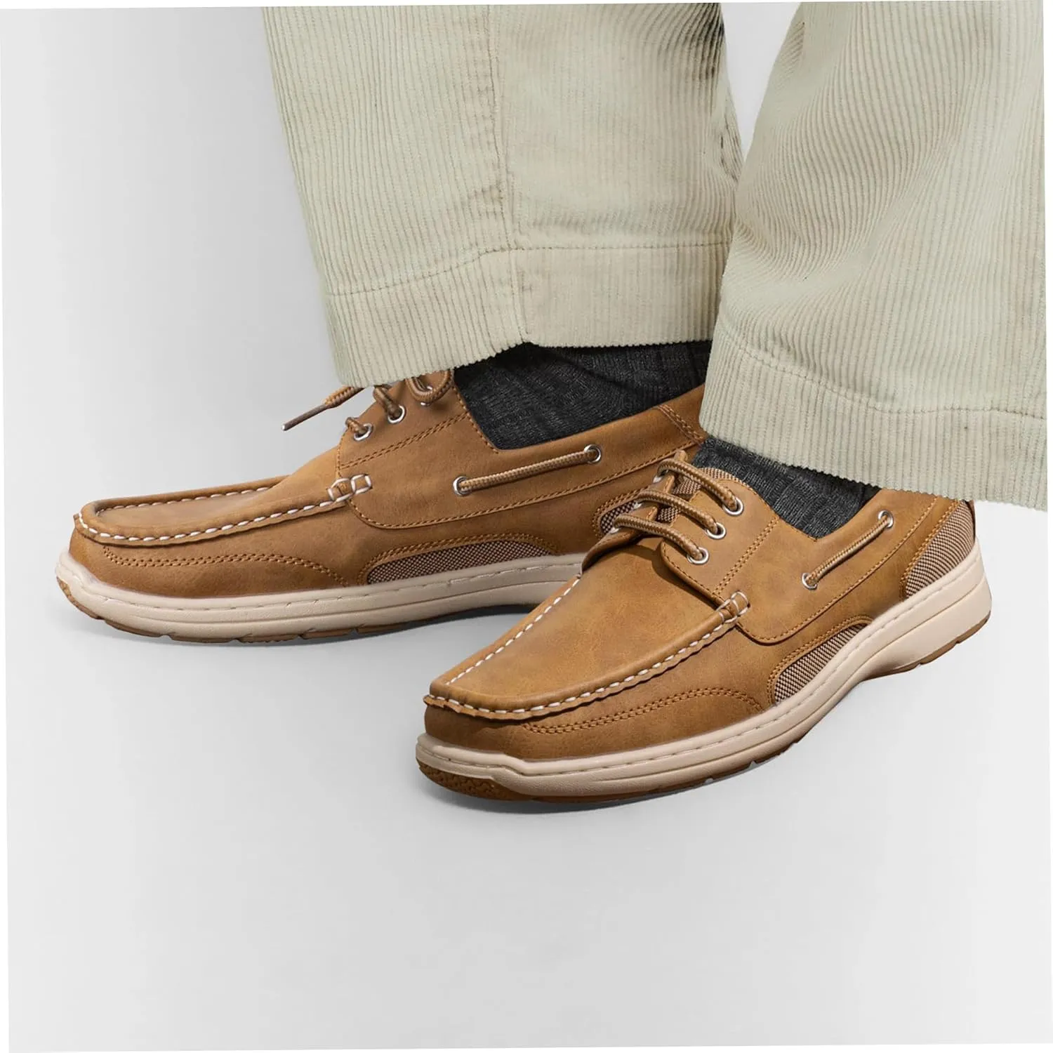 Vostey Men's Loafers & Slip-ons 3-Eye Boat Shoes Men Comfortable Casual Loafers for Men