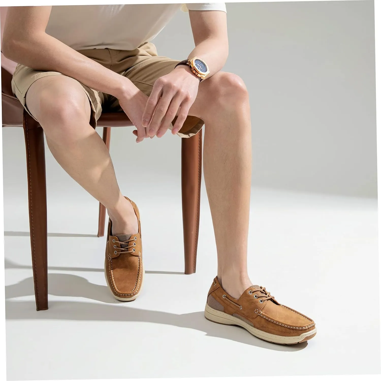 Vostey Men's Loafers & Slip-ons 3-Eye Boat Shoes Men Comfortable Casual Loafers for Men