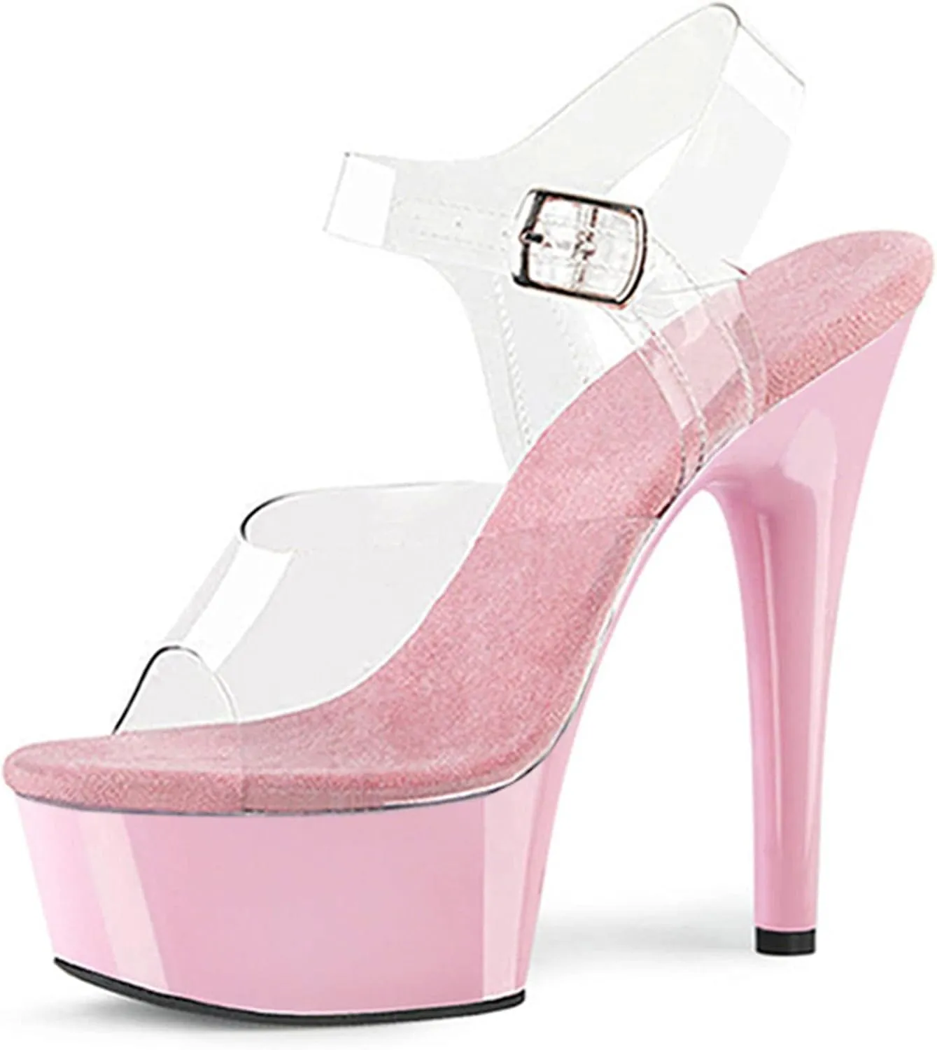 Vujkliy 15CM Transparent Sandals Round Toe Platform Stiletto High Heels Sexy Auto Show Model Catwalk Nightclub Performance Women's Shoes Large Size