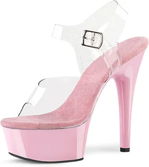 Vujkliy 15CM Transparent Sandals Round Toe Platform Stiletto High Heels Sexy Auto Show Model Catwalk Nightclub Performance Women's Shoes Large Size