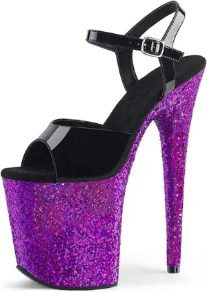Vujkliy 20CM Glitter Platform Mirror High Heel Sandals Round Toe Stilettos Sexy Pole Dance Banquet Women's Shoes