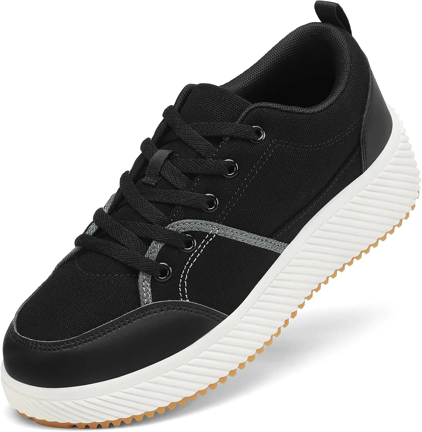 VZQ Women's Fashion Sneakers Lace Up Canvas Platform Shoes Casual Comfortable Low Top Skate Shoe for Walking
