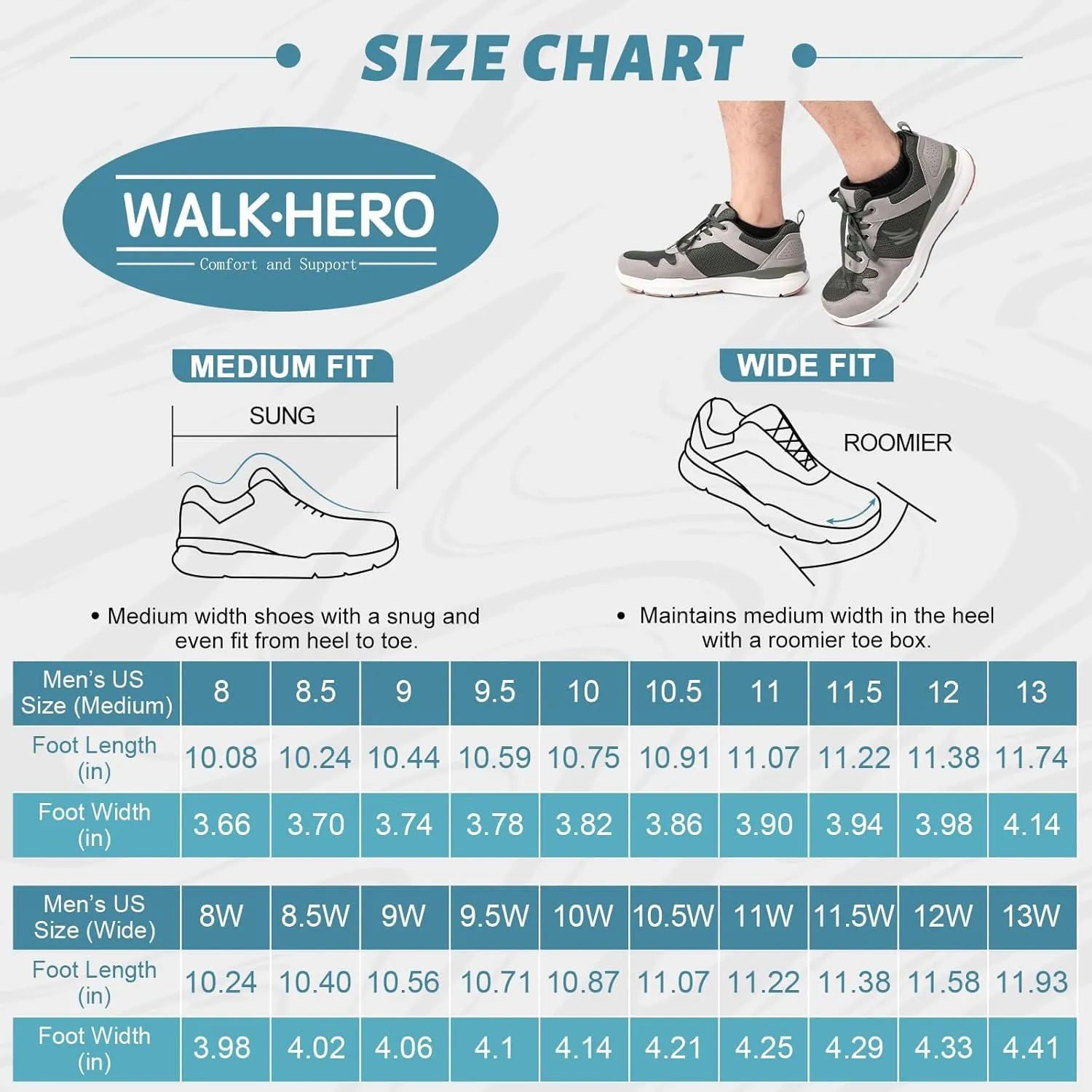 Walking Shoes for Men with Arch Support - Orthopedic Comfortable Sneakers for Plantar Fasciitis - Breathable Non Slip Shoes for Flat Feet & Pain Relief