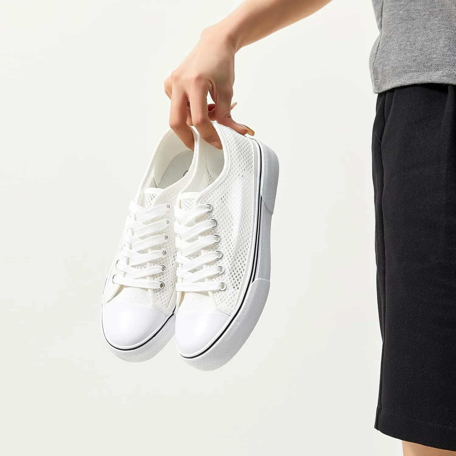 Waluzs White Sneakers for Women Women's Tennis Shoes Summer Canvas Shoes Fashion Sneakers for Walking Non Slip Work