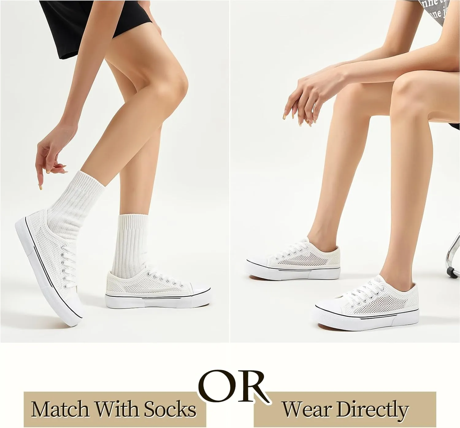 Waluzs White Sneakers for Women Women's Tennis Shoes Summer Canvas Shoes Fashion Sneakers for Walking Non Slip Work