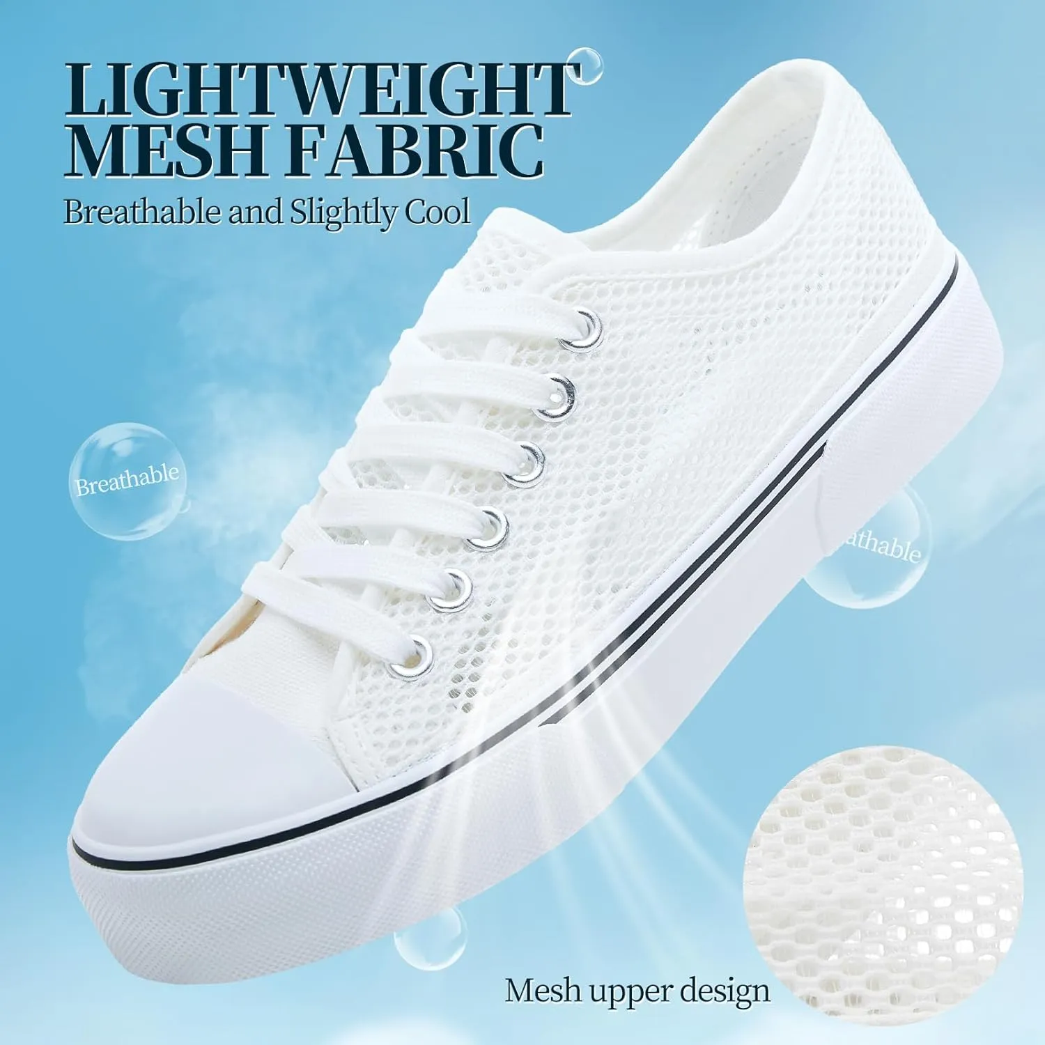 Waluzs White Sneakers for Women Women's Tennis Shoes Summer Canvas Shoes Fashion Sneakers for Walking Non Slip Work
