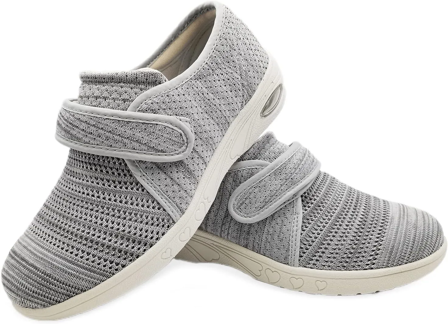 W&LESVAGO Breathable Lightweight Adjustable Diabetic Shoes Wide Width Air Cushion Walking Sneakers for Women Swollen Feet