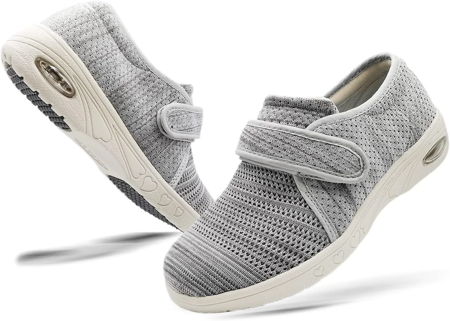 W&LESVAGO Breathable Lightweight Adjustable Diabetic Shoes Wide Width Air Cushion Walking Sneakers for Women Swollen Feet