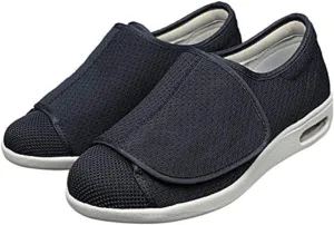 W&LESVAGO Men's Extra Wide Air Cushion Walking Sneakers with Fully Adjustable Closures, Diabetic Edema Shoes for Elderly Outdoor