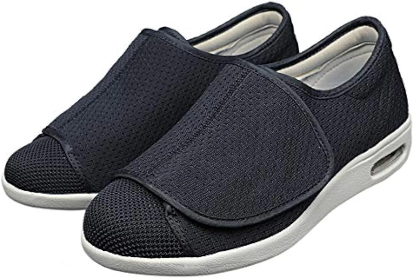 W&LESVAGO Men's Extra Wide Air Cushion Walking Sneakers with Fully Adjustable Closures, Diabetic Edema Shoes for Elderly Outdoor