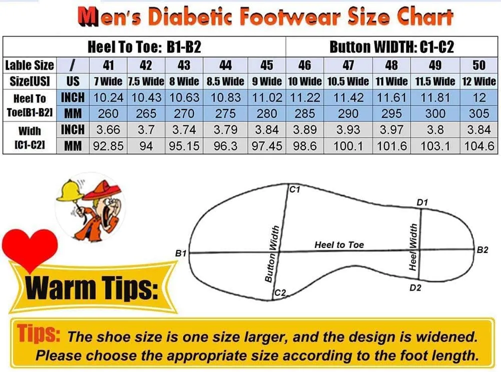 W&LESVAGO Men's Extra Wide Air Cushion Walking Sneakers with Fully Adjustable Closures, Diabetic Edema Shoes for Elderly Outdoor