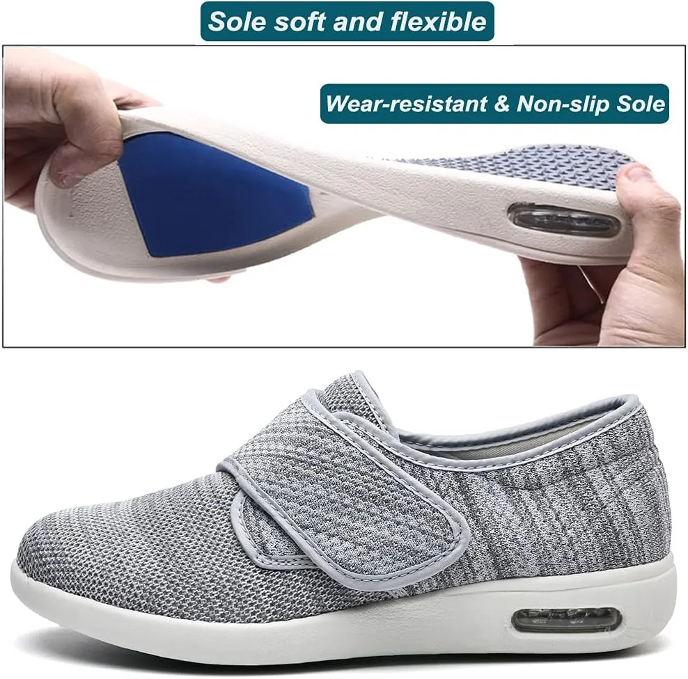 W&LESVAGO Women's Wide Width Diabetic Shoes, Breathable Lightweight Walking Sneakers for Edema Arthritis Swollen Feet