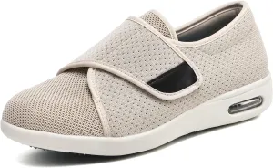 W&LESVAGO Women's Wide Width Diabetic Walking Shoes with Adjustable Closures,Non-Slip Lightweight Sneakers with Classic Air Cushion for Diabetic Edema Plantar Fasciitis