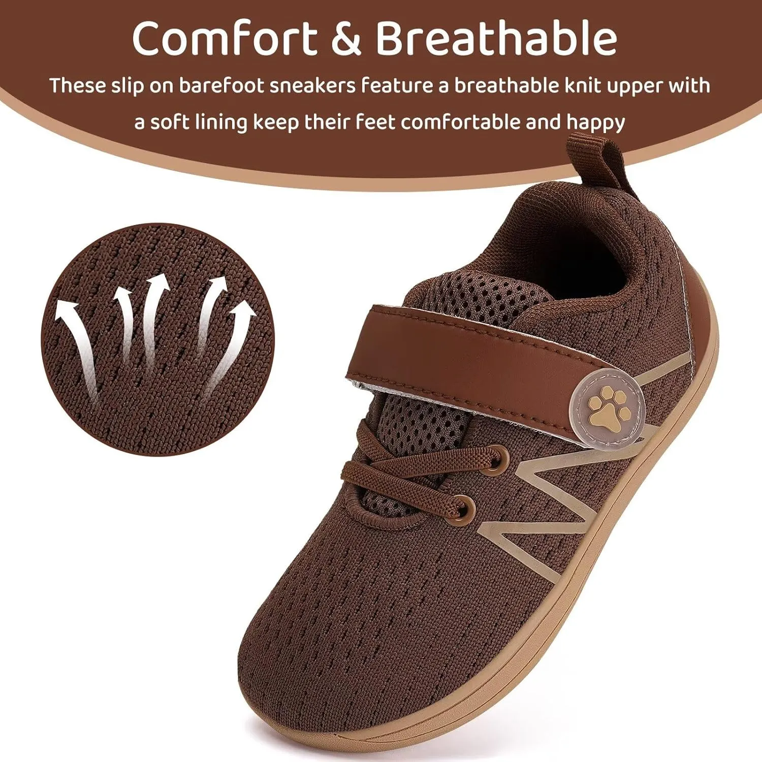 WateLves Toddler Shoes Little Kids Boys Girls Wide Barefoot Shoes Minimalist Walking Sneakers Breathable Lightweight Fit Naturally Zero Drop Sole