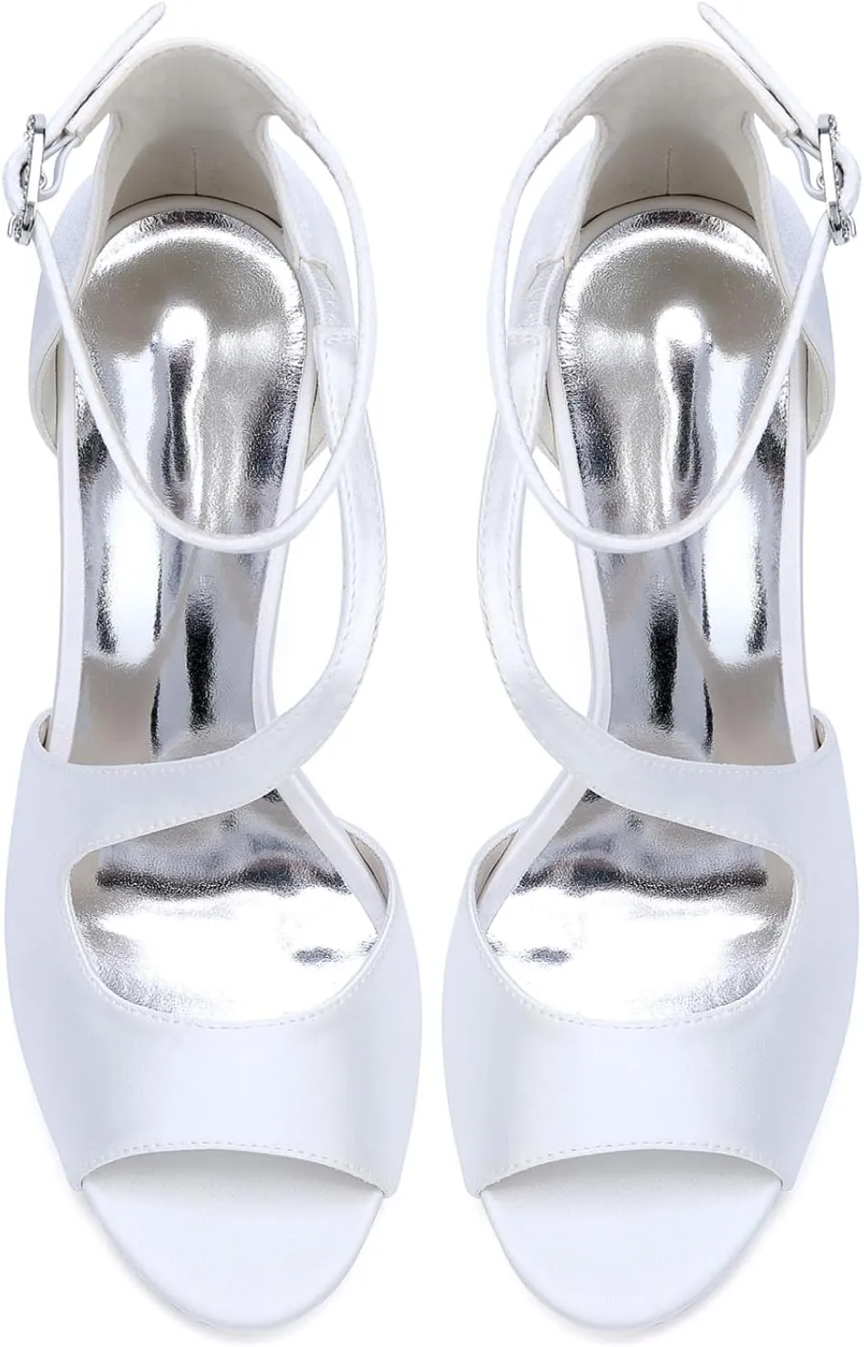 Wedding Bridal Shoes Women Sexy High Heels Bride Stiletto Satin Evening Party Pumps Sandals 9.5Cm