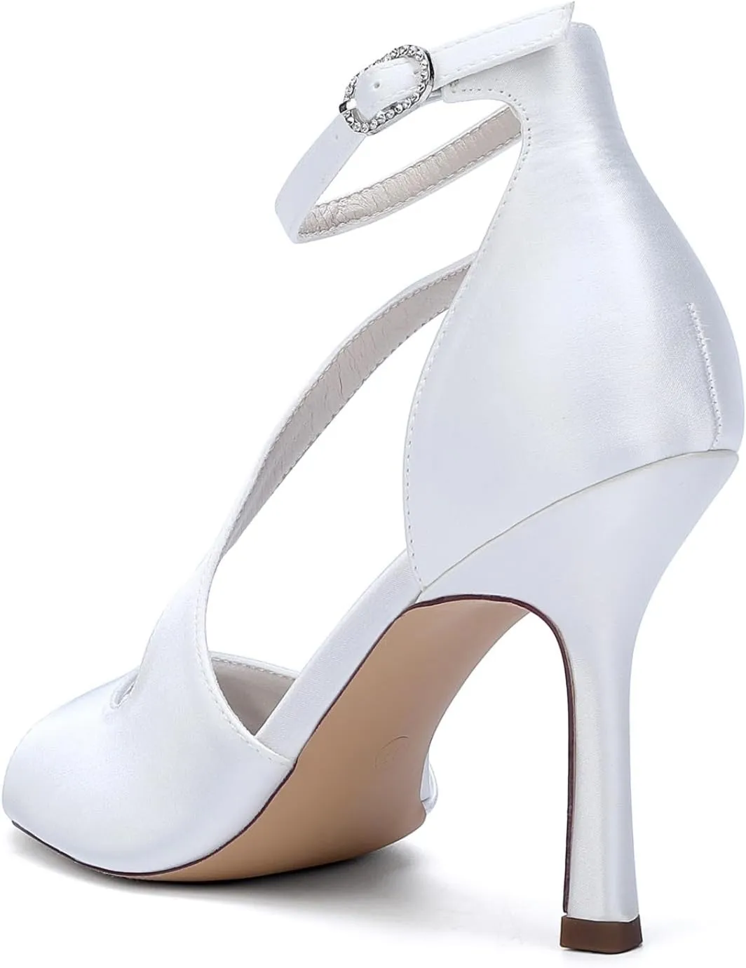Wedding Bridal Shoes Women Sexy High Heels Bride Stiletto Satin Evening Party Pumps Sandals 9.5Cm
