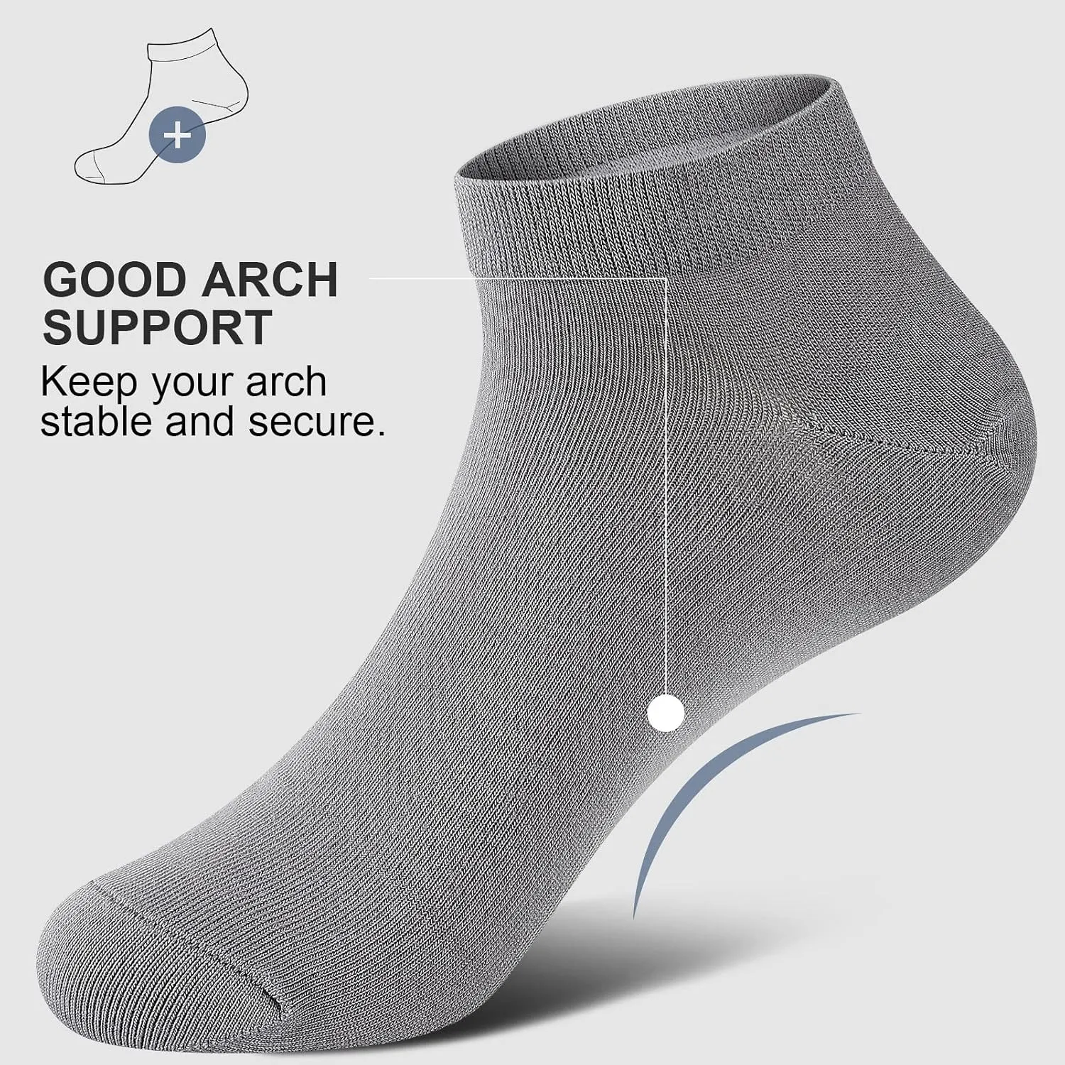 wernies No Show Socks Men, Low Cut Ankle Short Casual Cotton Socks with Non Slip Grips 6-10/11-13
