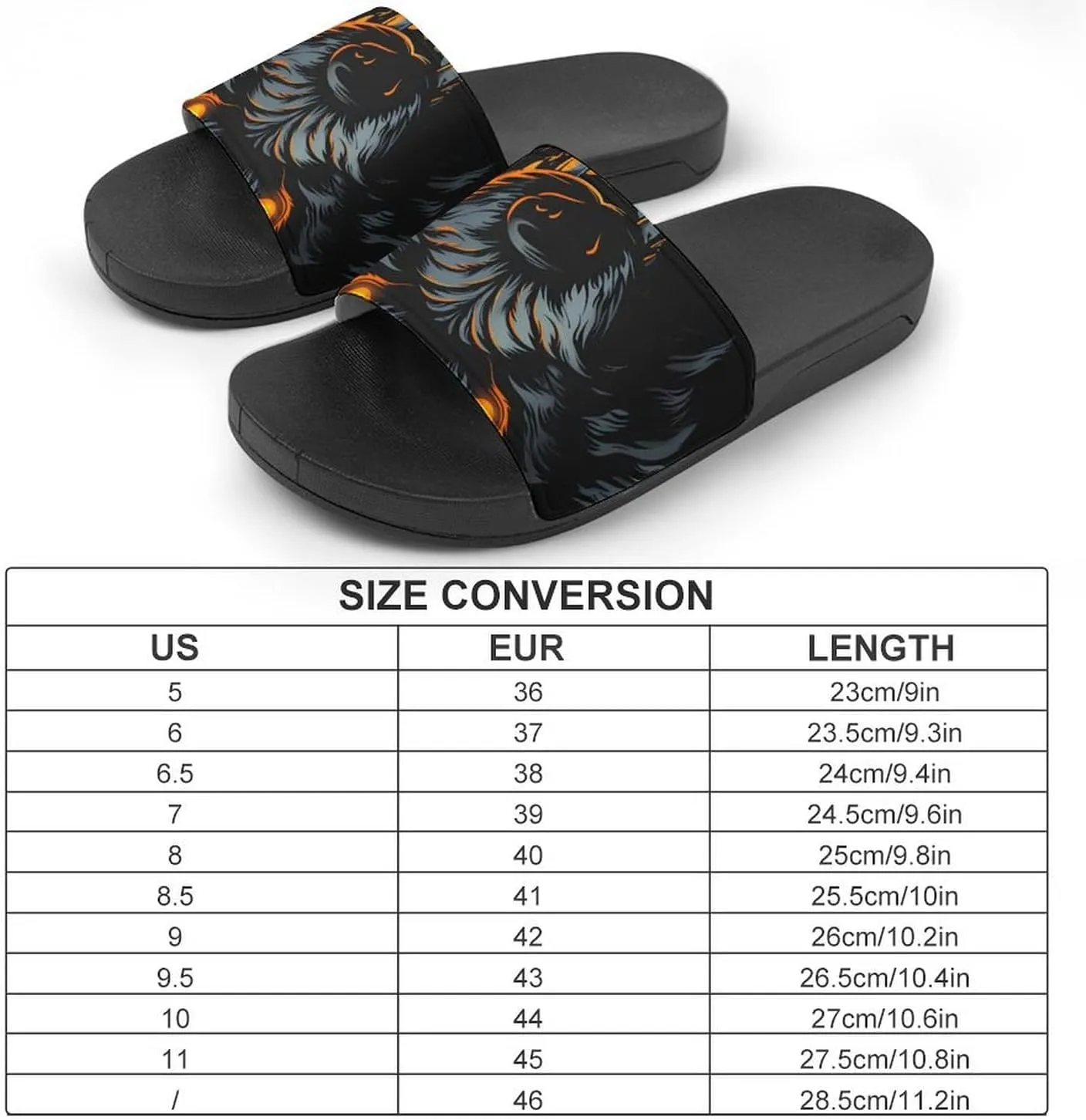 Wolf in The Dark PVC Home Slippers Beach Shower Sandals Summer Non-Slip Outdoor Shoes for Men Women