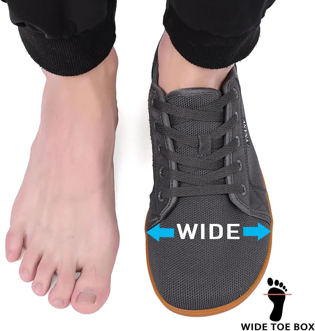 Women Barefoot Shoes Wide Toe Minimalist Walking Shoes Slip on Zero Drop Sole Cross-Trainer Sneakers Lightweight Workout