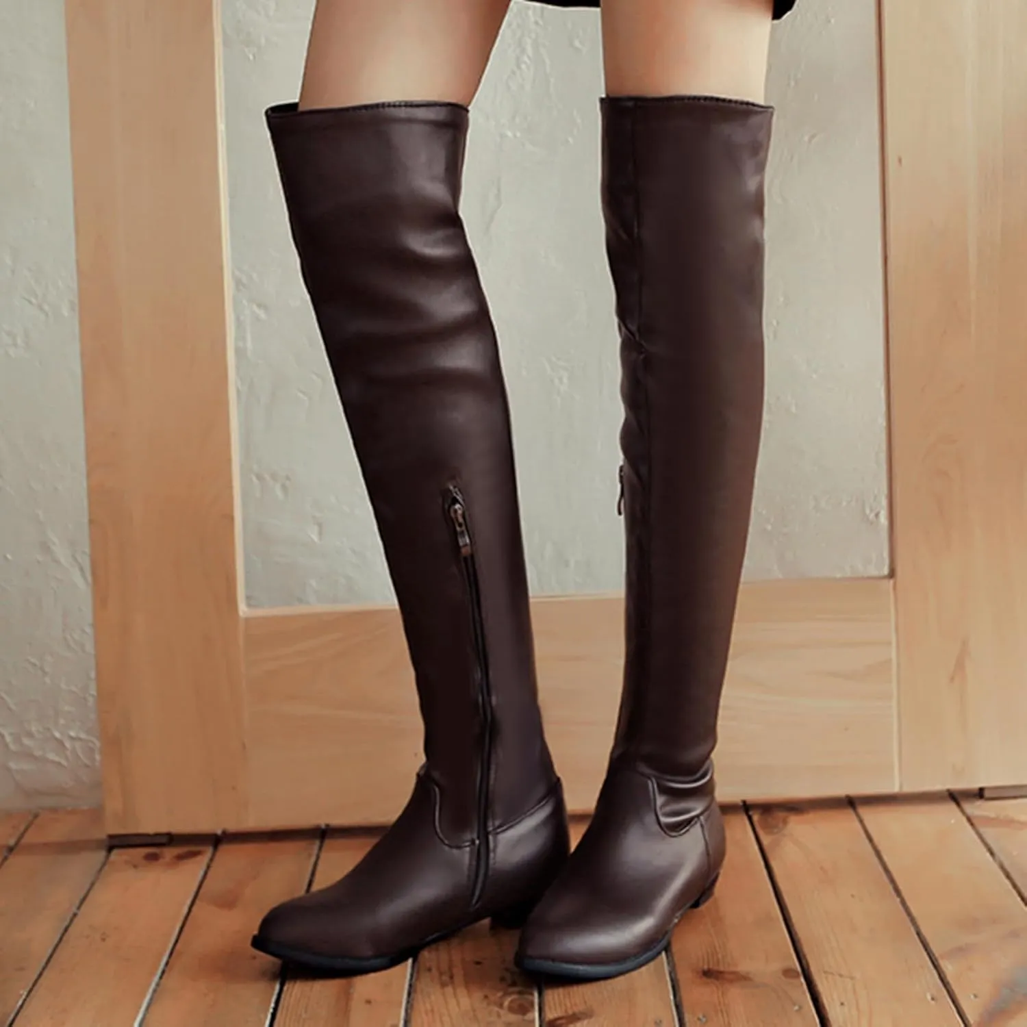 Women Flats Riding Boots Warm Over The Knee Comfort