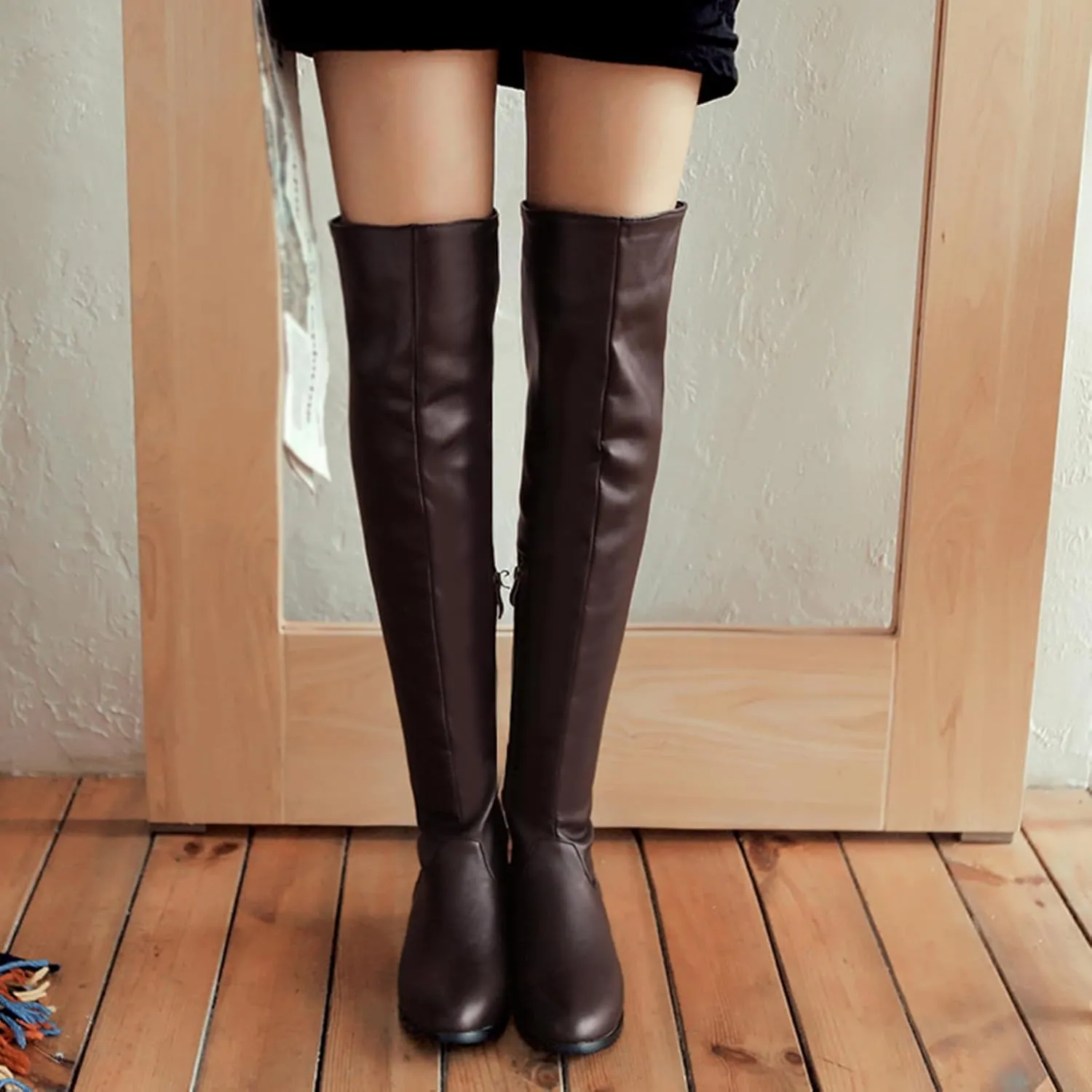 Women Flats Riding Boots Warm Over The Knee Comfort