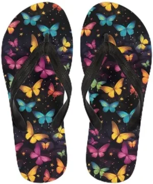 Women Geometry Flip Flop Sandal, Butterfly Sunflower Lightweight Thong Sandals Comfort Summer Beach Slippers