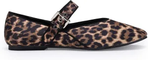 Women Leopard Ballet Flats Mary Jane Leopard Flats for Women Leopard Mary Jane Flats with Buckle Strap Comfortable Leopard Ballerina Flat Shoes
