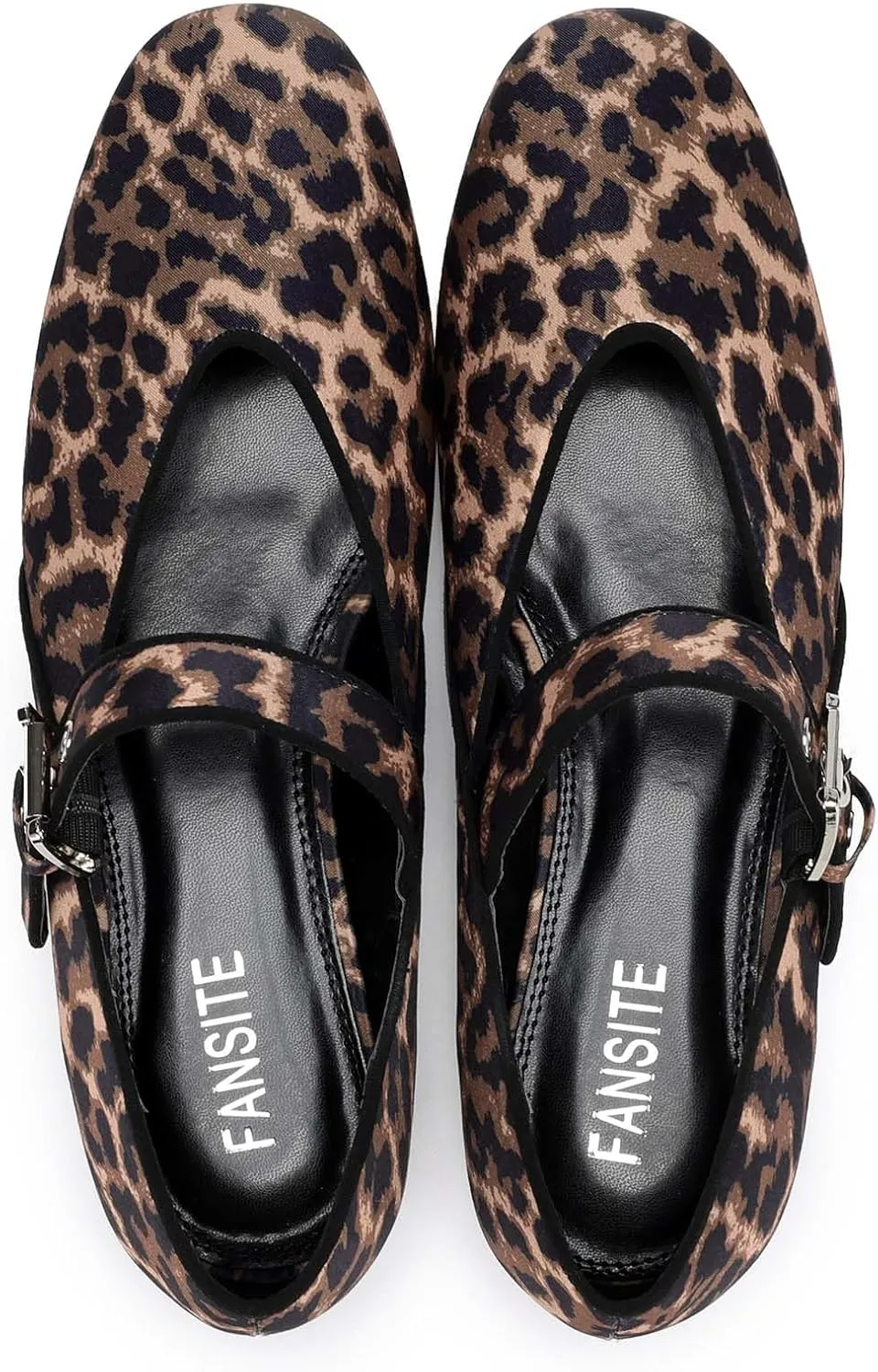 Women Leopard Ballet Flats Mary Jane Leopard Flats for Women Leopard Mary Jane Flats with Buckle Strap Comfortable Leopard Ballerina Flat Shoes