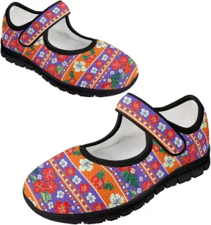Women Mary Jane Sneaker Shoes Lightweight Casual Breathable Non Slip Flats with Magic Sticker
