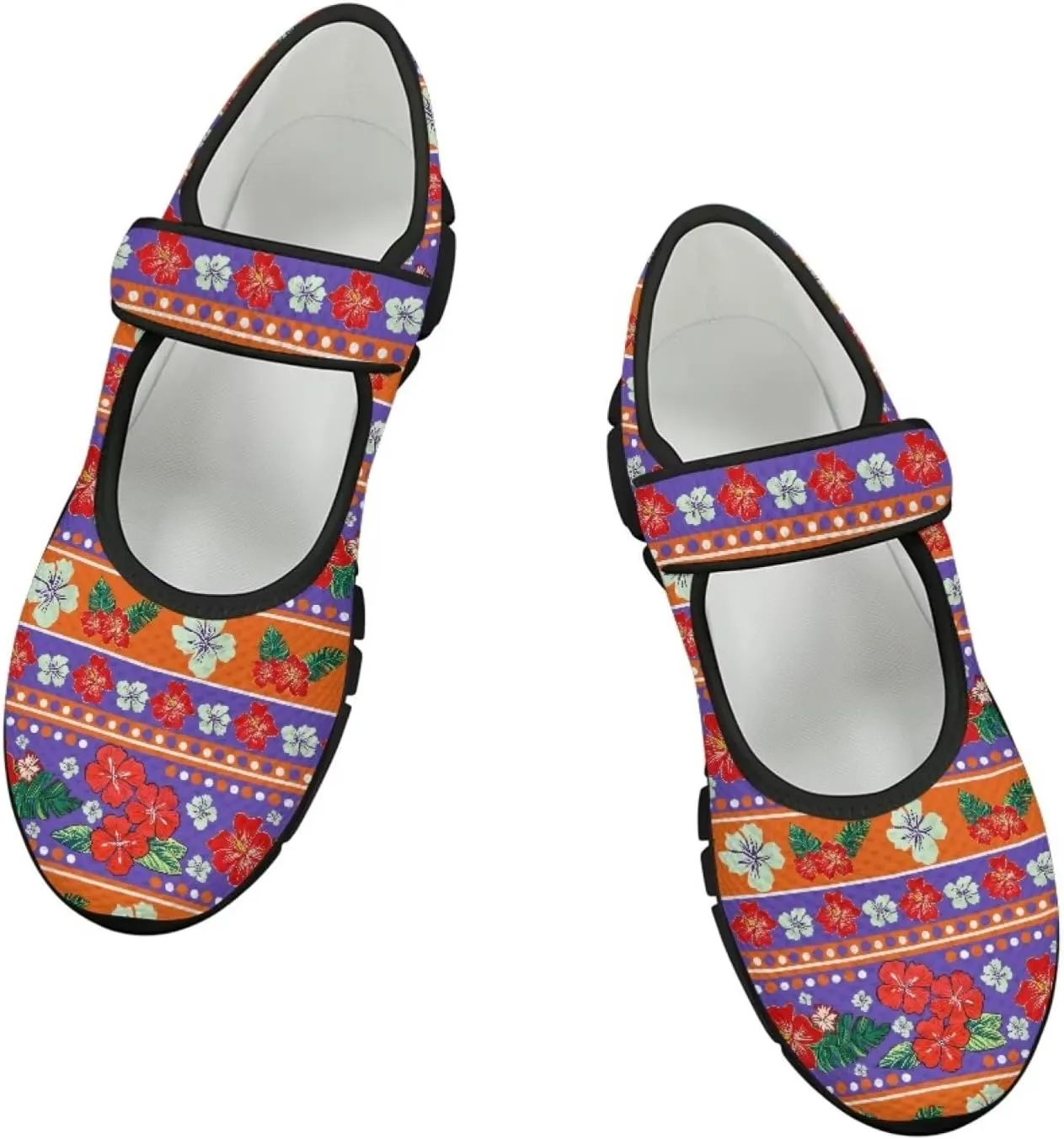 Women Mary Jane Sneaker Shoes Lightweight Casual Breathable Non Slip Flats with Magic Sticker