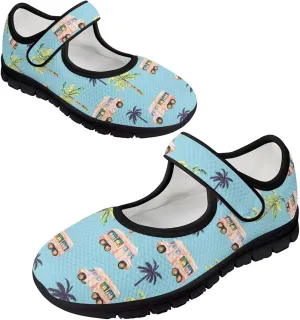 Women Mary Jane Sneaker Shoes Lightweight Casual Breathable Non Slip Flats with Magic Sticker
