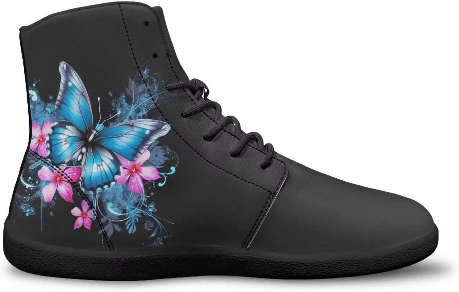 Women Men High Top Barefoot Shoes Lace Up Anti-Slip Active Sneakers