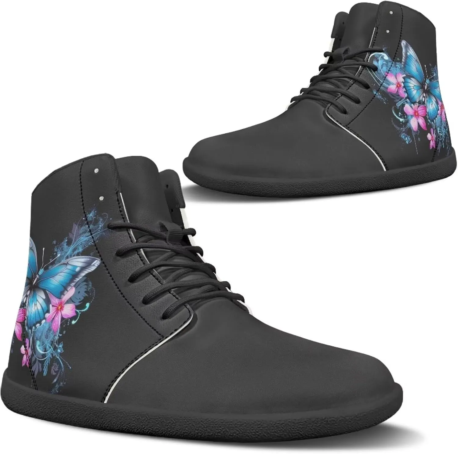 Women Men High Top Barefoot Shoes Lace Up Anti-Slip Active Sneakers