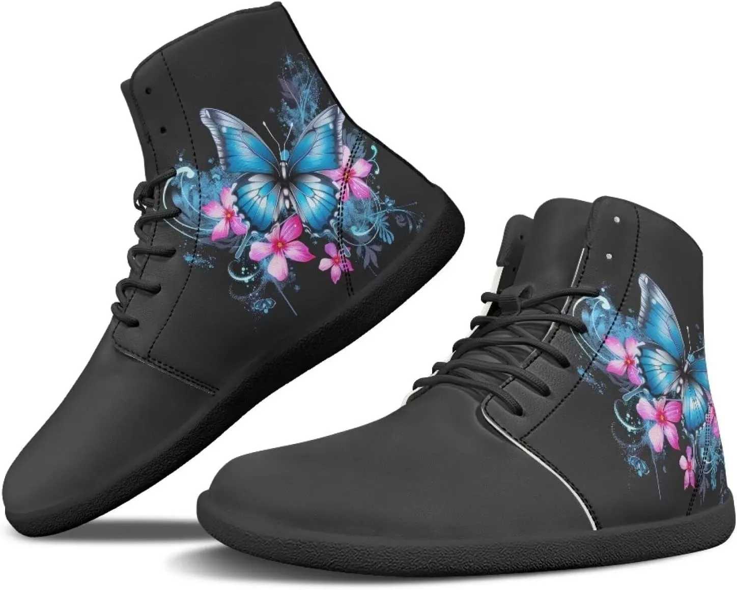 Women Men High Top Barefoot Shoes Lace Up Anti-Slip Active Sneakers