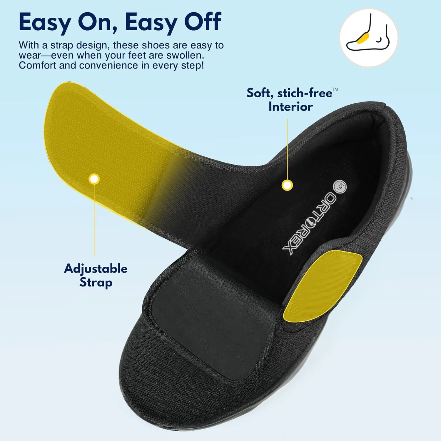 Women Orthopedic Diabetic Walking Sneakers Swollen Feet Shoes